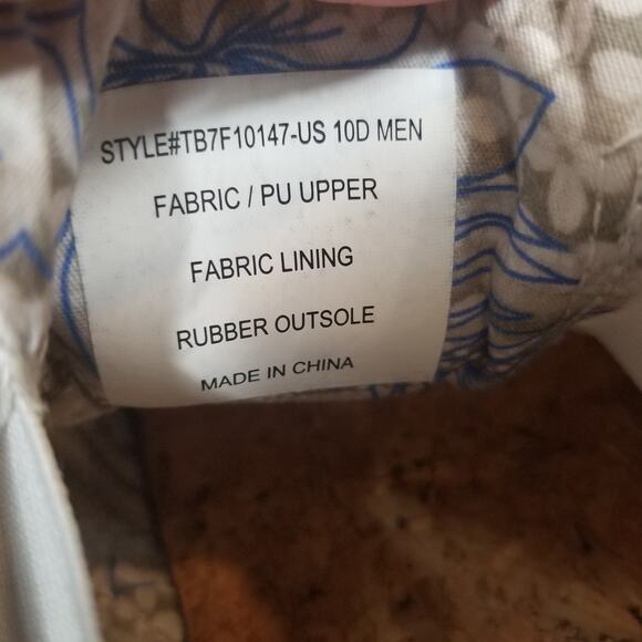 Tommy Bahama Mens Stripes Asunder TB7F10147 Tan Beige Canvas Deck Boat Shoe 10D - Picture 9 of 9